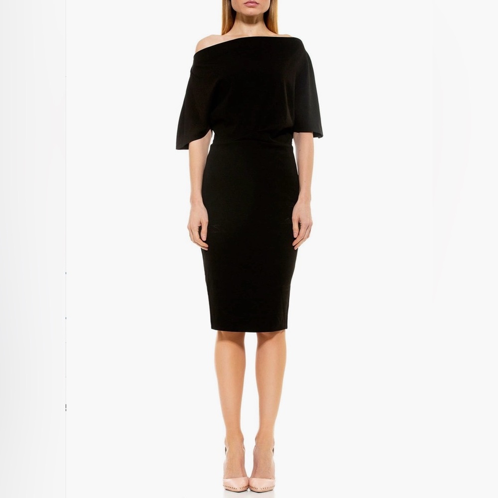 Alexia Admor Olivia Draped One-Shoulder Dress (XS; Black)